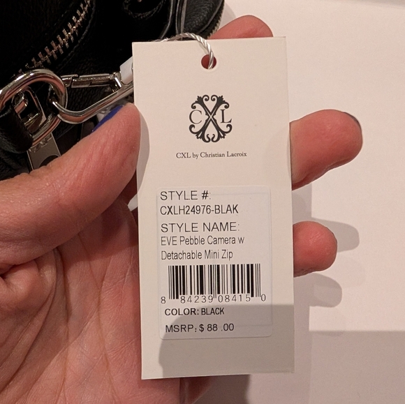 CXL by Christian Lacroix Eve Pebble Camera Bag with Mini Zip Crossbody Black NWT - Picture 10 of 11